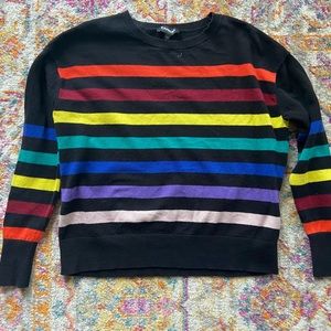 Express rainbow striped sweatshirt